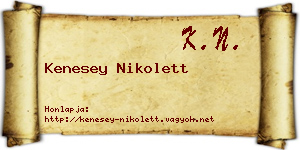 Kenesey Nikolett névjegykártya