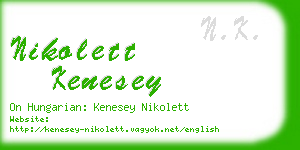 nikolett kenesey business card